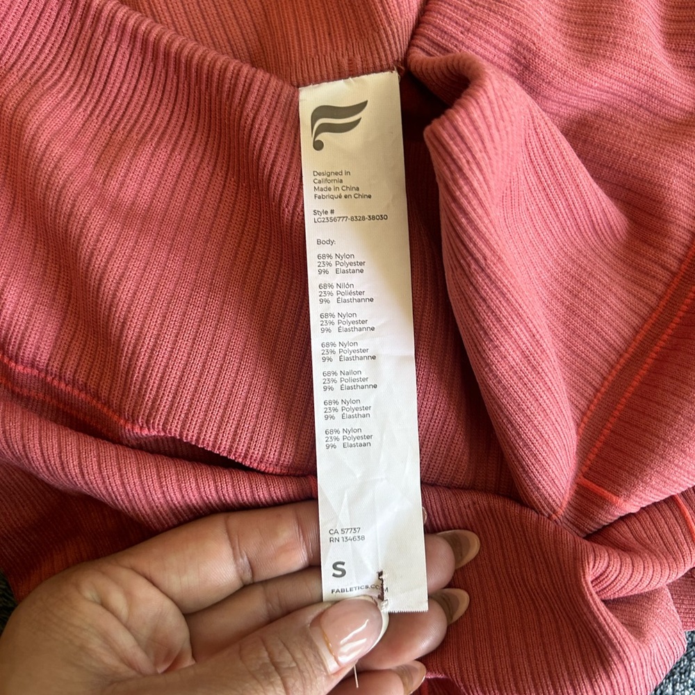 Fabletics Pink Ribbed Top